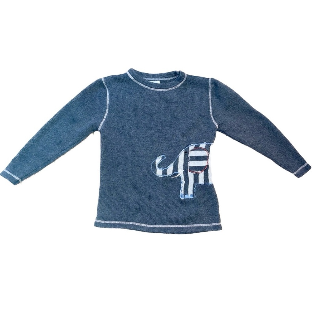 Adorable dark grey Elephant sweater by Mulberribush- sz 6